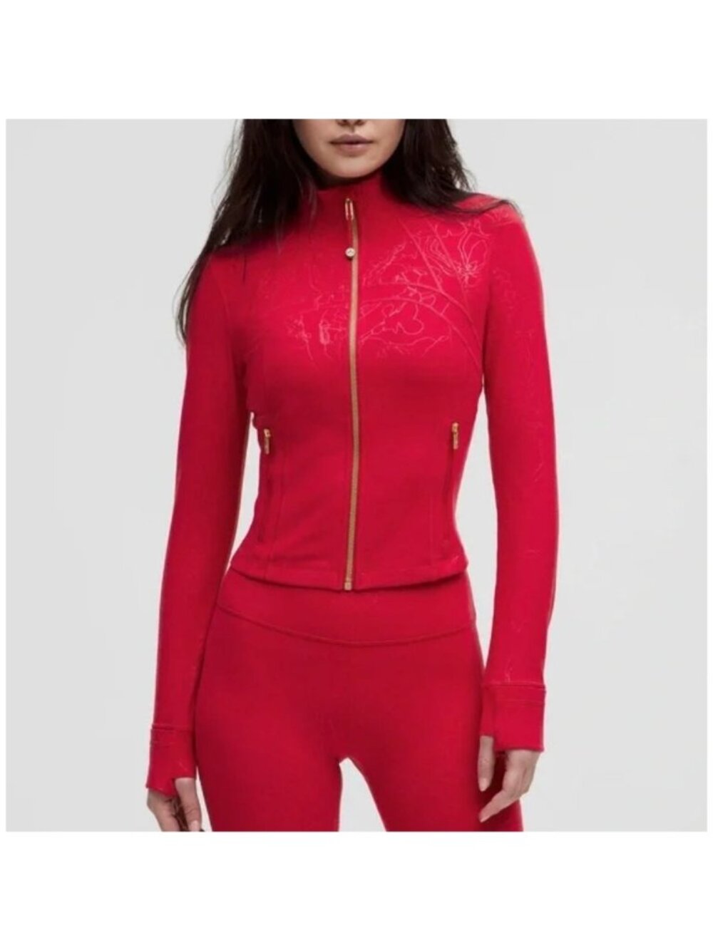 Lululemon Lunar New Year Define Cropped Jacket Nulu Emboss Red Size 2